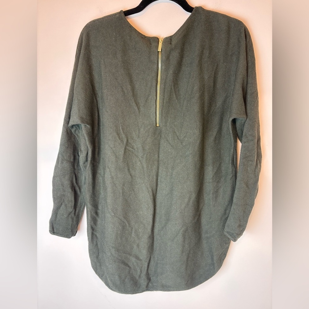 MICHAEL Michael Kors Long Sleeve Army Green Dolman Sweater High Low Size Large - Picture 6 of 9